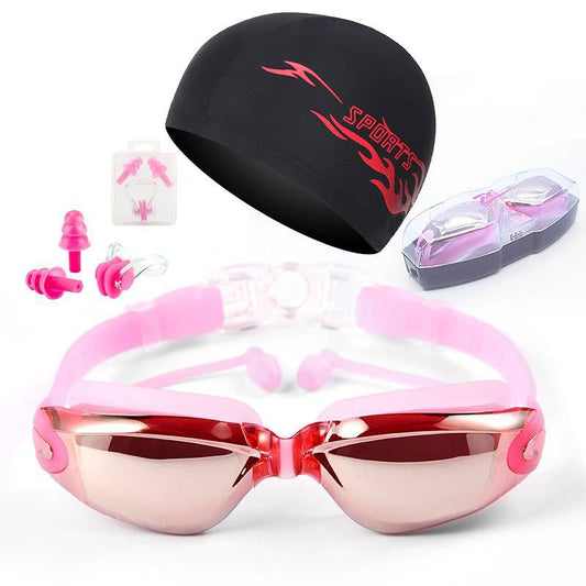 HD waterproof non-fogging large-frame swimming glasses for men and women