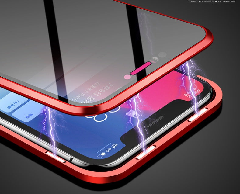 Anti-peeping magnetic phone case with privacy screen and secure magnetic closure