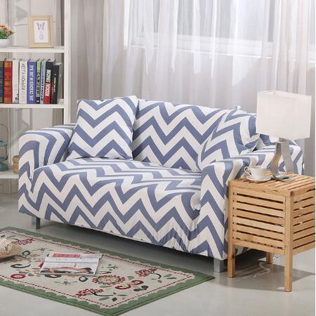 Elastic universal sofa cover in a stretch fabric design fitting various sofa styles