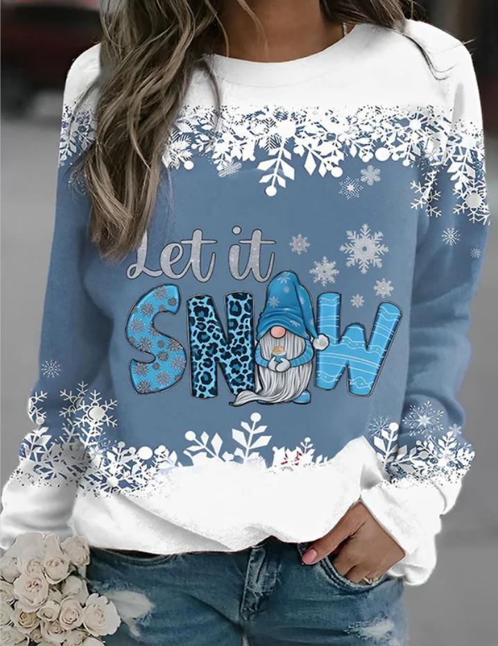 Women's Christmas style long sleeve round neck sweater by My Store