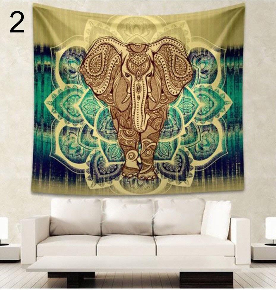 Stamp Bohemia beach blanket mural with colorful bohemian pattern and decorative design
