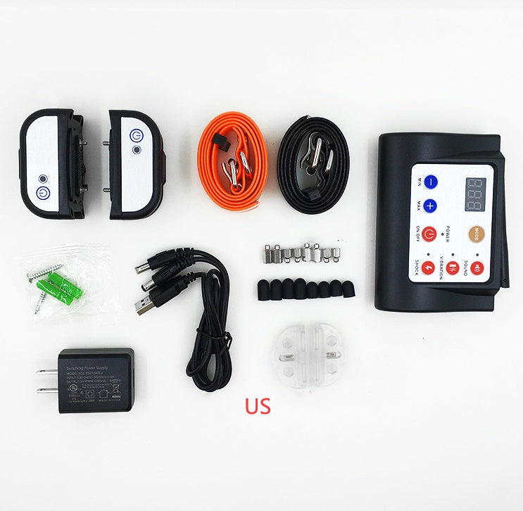 Electric dog fence system with boundary wire and receiver collar setup