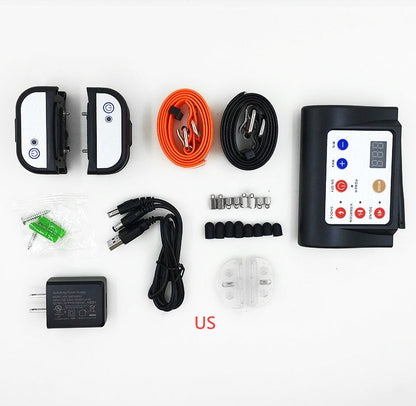 Electric dog fence system with boundary wire and receiver collar setup