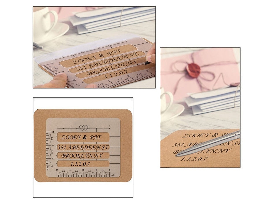 Greeting card template design with decorative details in a clean, printable layout