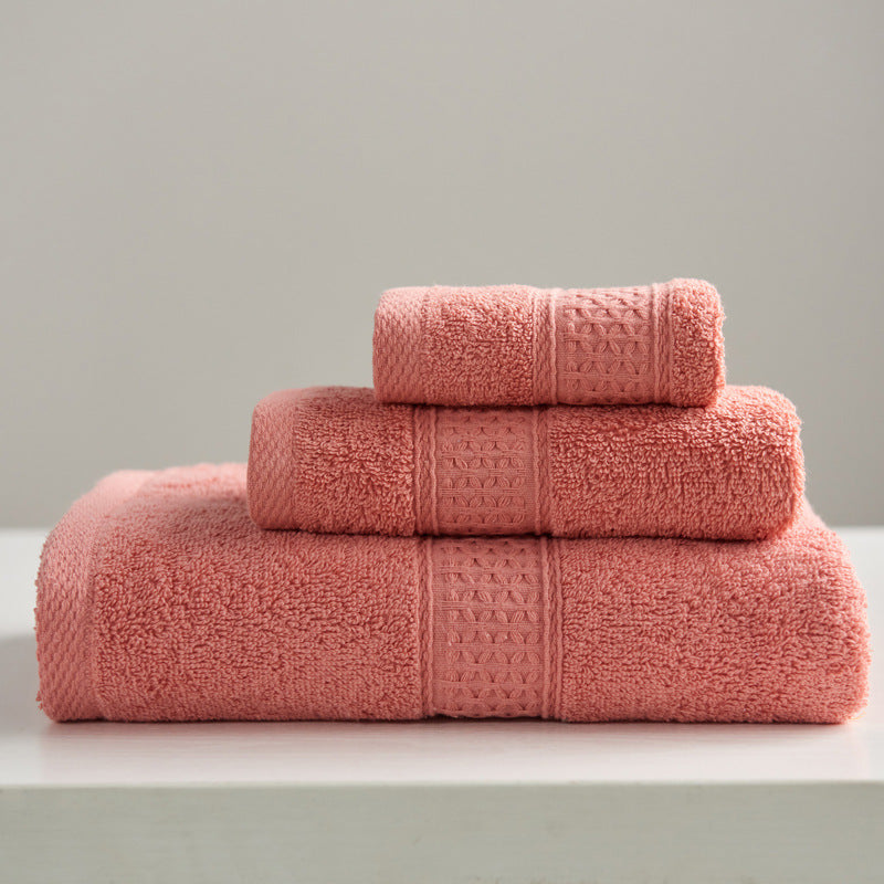 Minimalist square pure cotton bath towel set in soft neutral colors