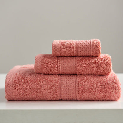 Minimalist square pure cotton bath towel set in soft neutral colors