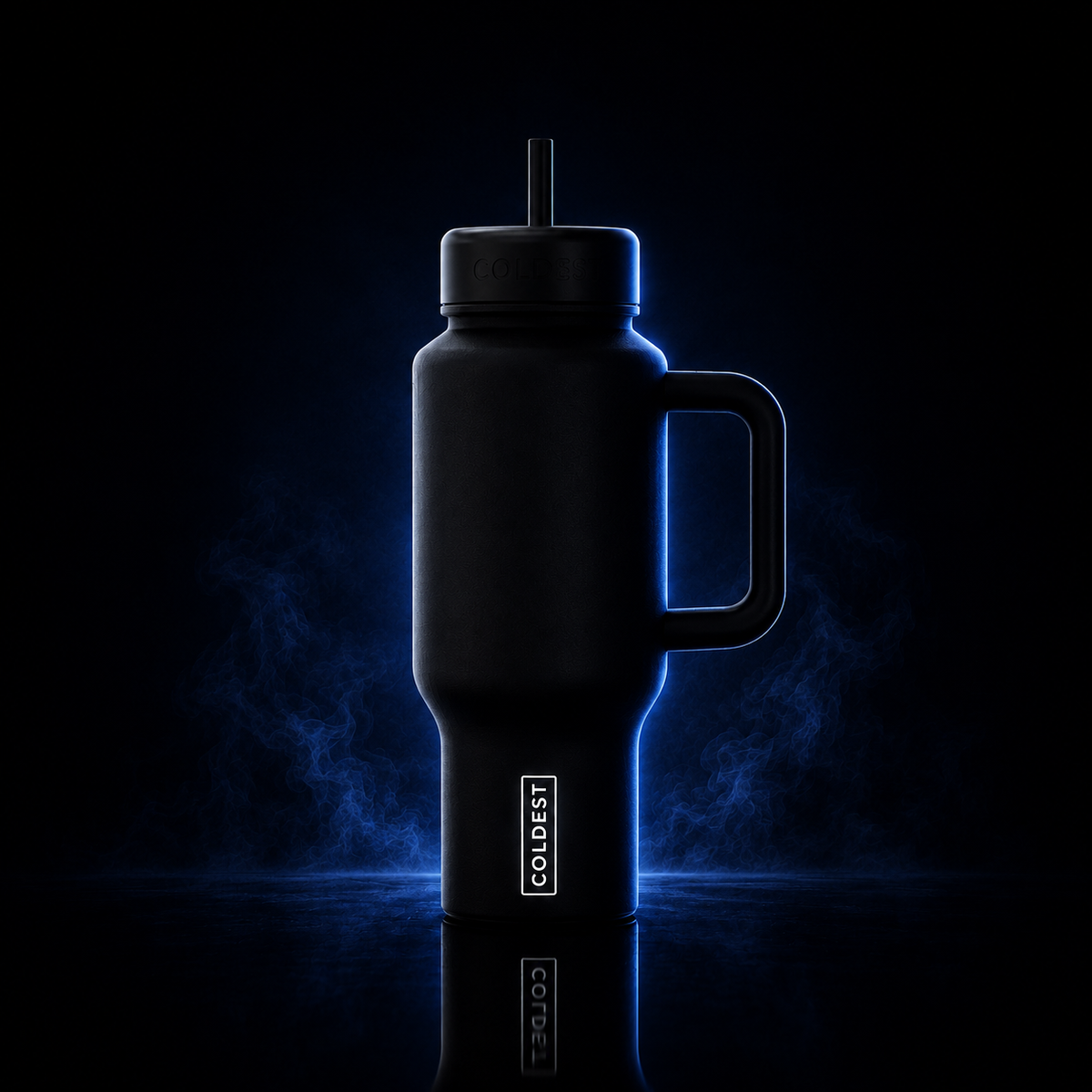 Coldest Limitless Ultra V8 24oz water bottle with black lid and clear body, featuring the Coldest logo and measurement markings.