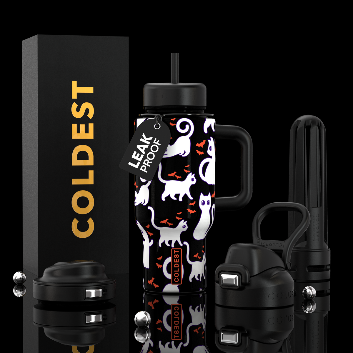 Coldest Limitless Ultra v8 24oz shaker bottle with black lid and transparent body, featuring product branding and design on the side.