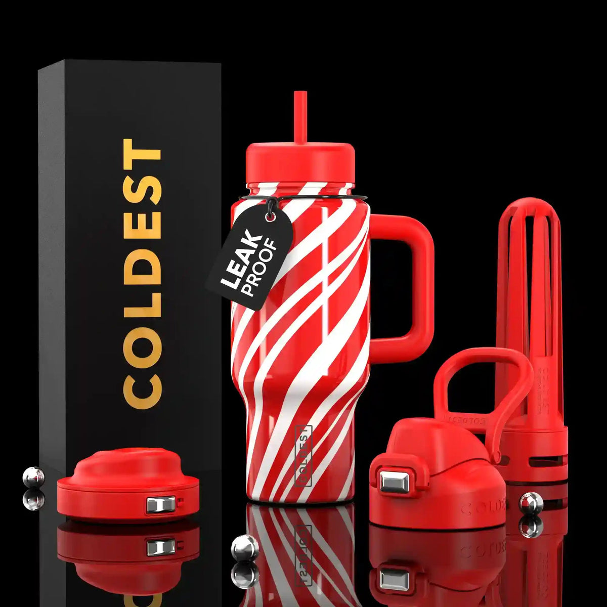 Coldest Limitless Ultra V8 24oz bottle with a candy cane flavor design on the label.