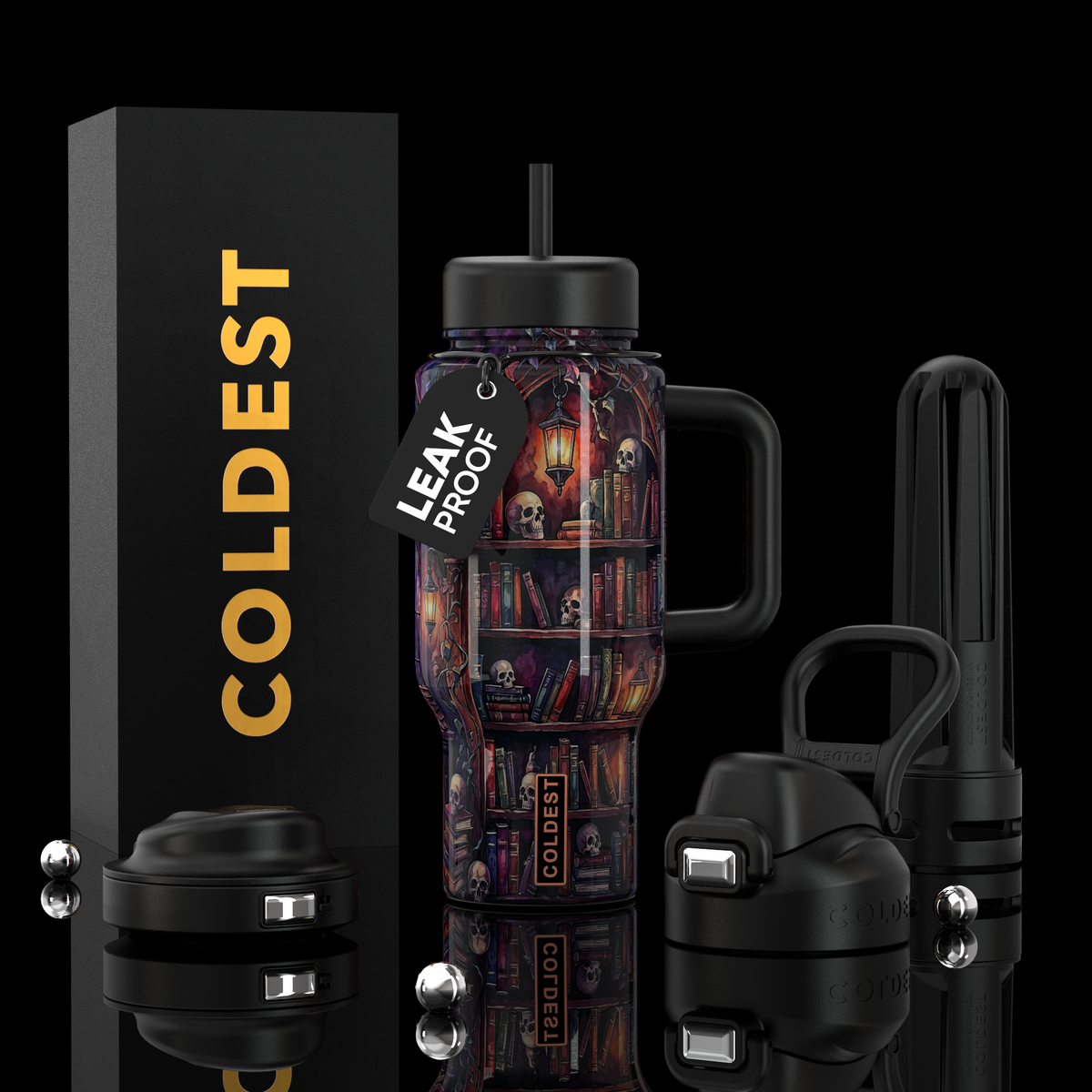 Coldest Limitless Ultra v8 24oz stainless steel tumbler with black lid, sleek design, and double-wall insulation for hot and cold drinks