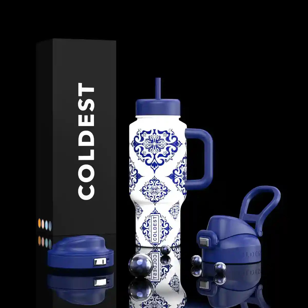 Coldest Limitless Ultra v8 24oz insulated tumbler with European-inspired design, stainless steel body, and spill-proof lid.
