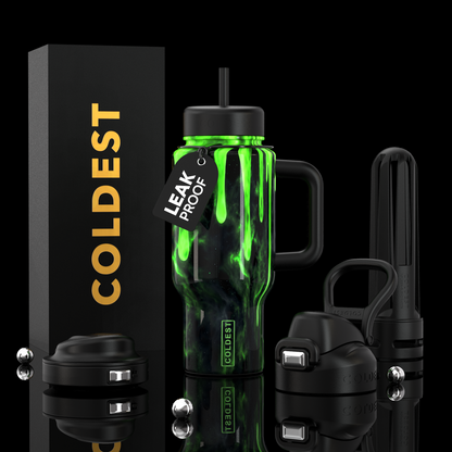 Coldest Limitless Ultra v8 24oz water bottle with sleek black design and colorful logo, ideal for hydration on the go.