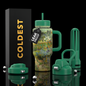 Coldest 24oz Limitless Ultra v8 water bottle in garden motif with textured design, showcasing durable stainless steel construction.