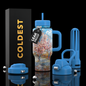 Coldest 24oz Limitless Ultra v8 tumbler in pink peach tree color with a sleek design and durable stainless steel construction.