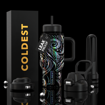 Coldest Limitless Ultra V8 24oz tumbler with space exploration design, durable stainless steel, and leak-proof lid.