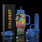 Coldest 24oz Limitless Ultra v8 insulated tumbler with stained glass design, durable travel mug for hot and cold beverages