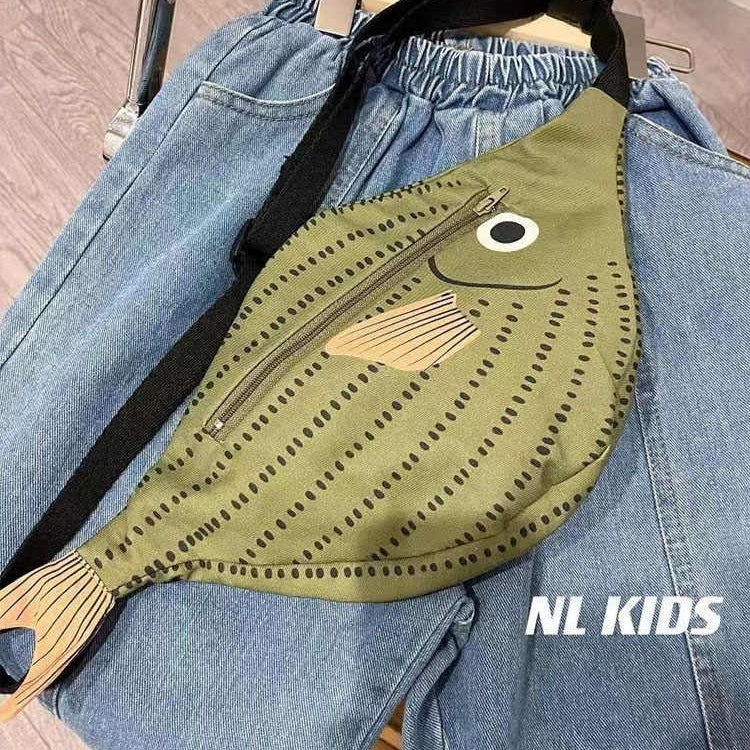 Children's green fish-style parent-child crossbody bag by My Store