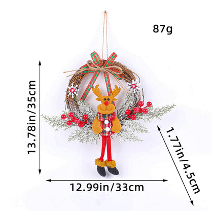 Christmas wreath decoration with festive greenery and seasonal ornaments, My Store