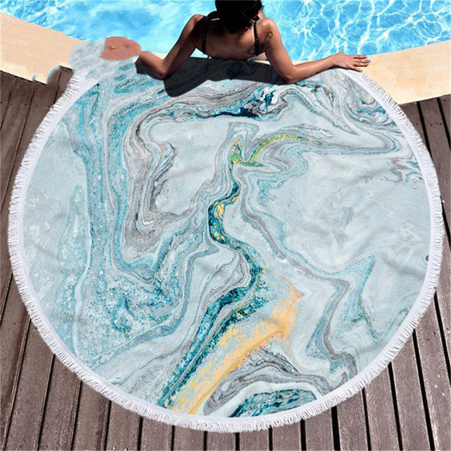 Marbling beach towel by My Store with abstract swirled pattern in soft, blended colors