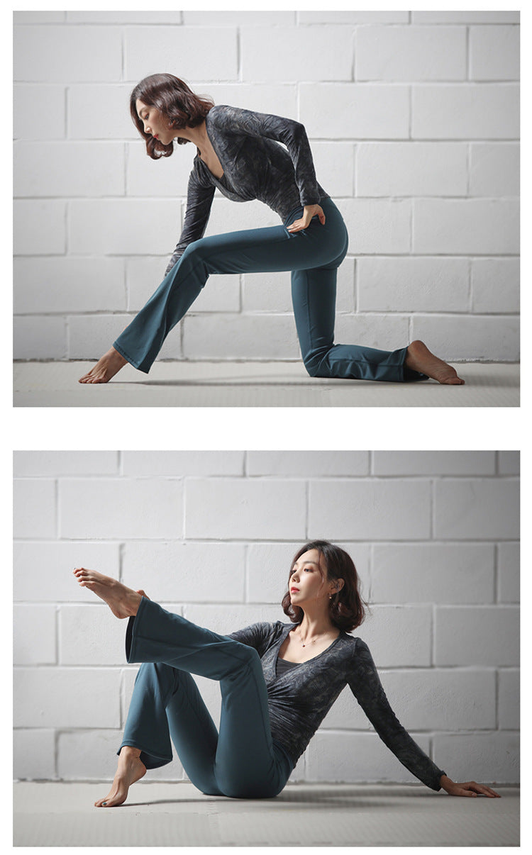 Yoga trumpet pants by My Store, flared design shown in product image