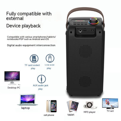 Portable Bluetooth speaker with colorful LED light