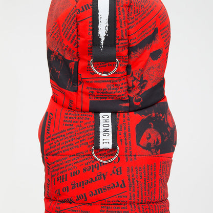 Newspaper print cotton pet clothes by My Store for dogs and cats