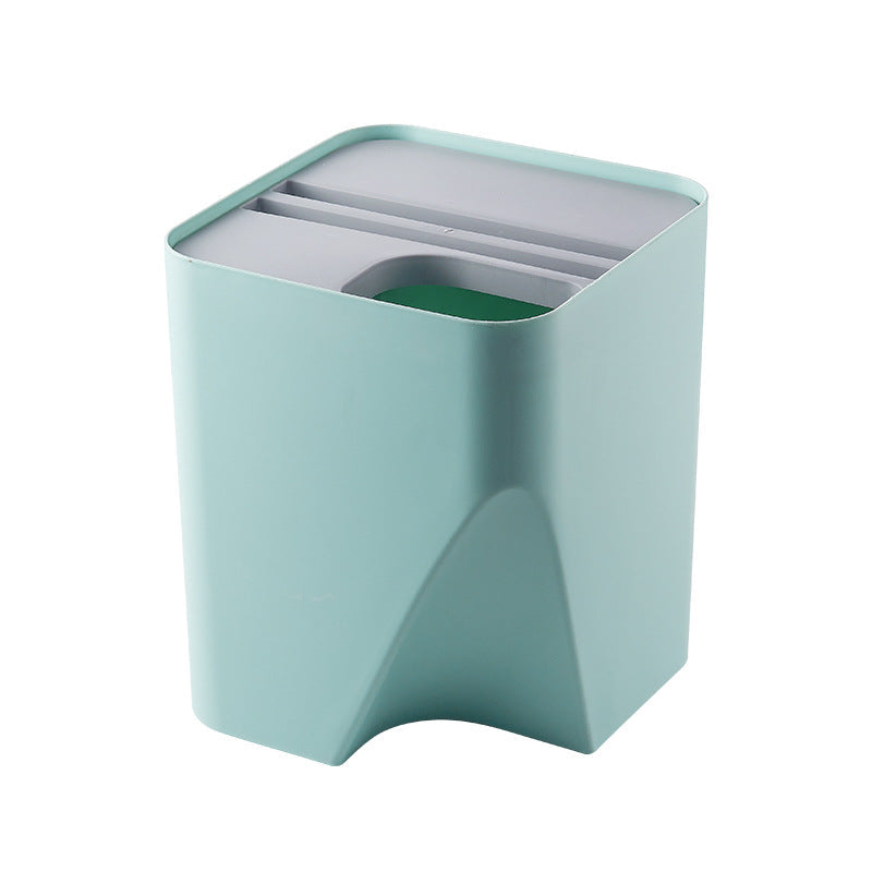Stacked kitchen trash can recycle bin with dry and wet waste separation for bathroom use