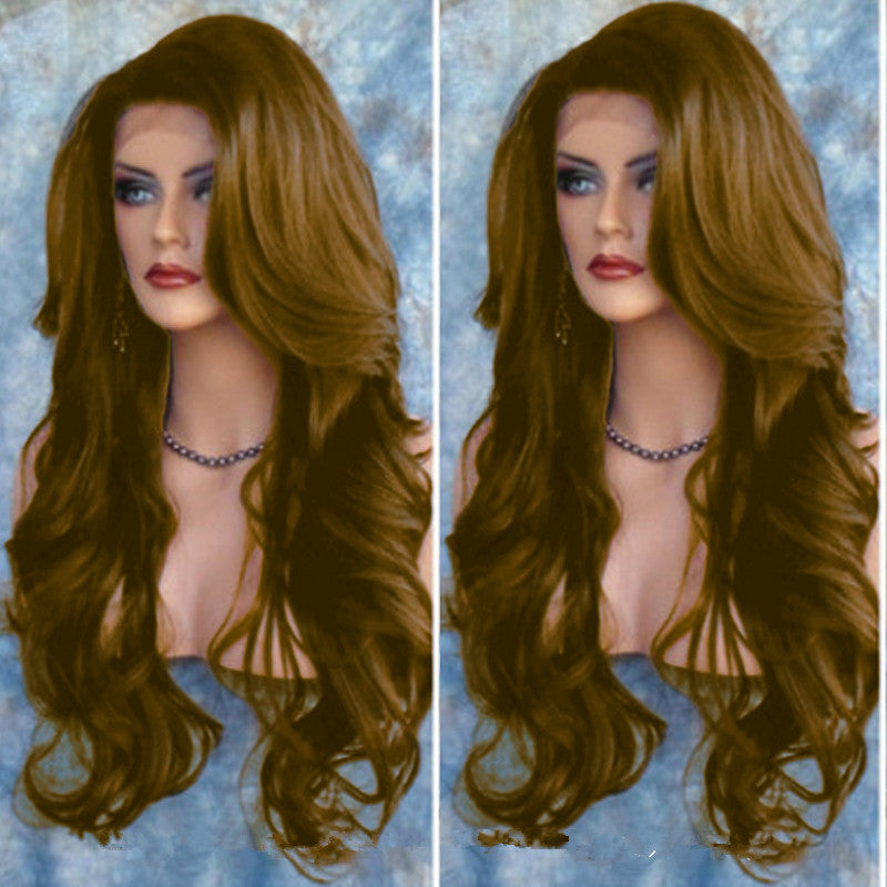 Big wave wig in flowing, voluminous waves, displayed from the front