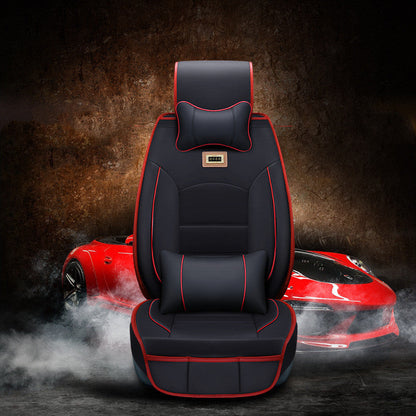 Car seat cushion cover in black fabric, designed to protect and enhance vehicle seating
