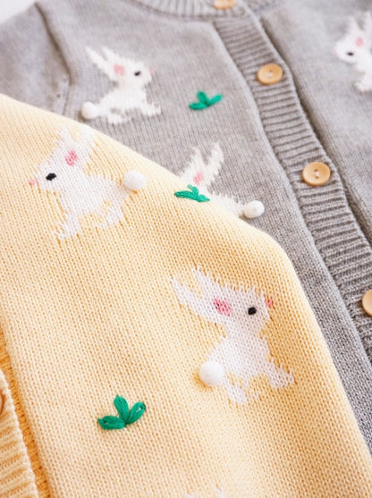 Korean-style girls' baby knitted cardigan sweater for autumn and winter children's clothing