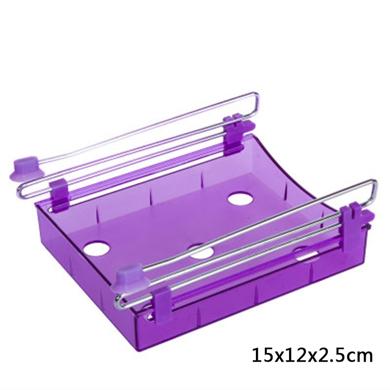 Hanging plastic refrigerator clapboard storage rack for organizing kitchen supplies