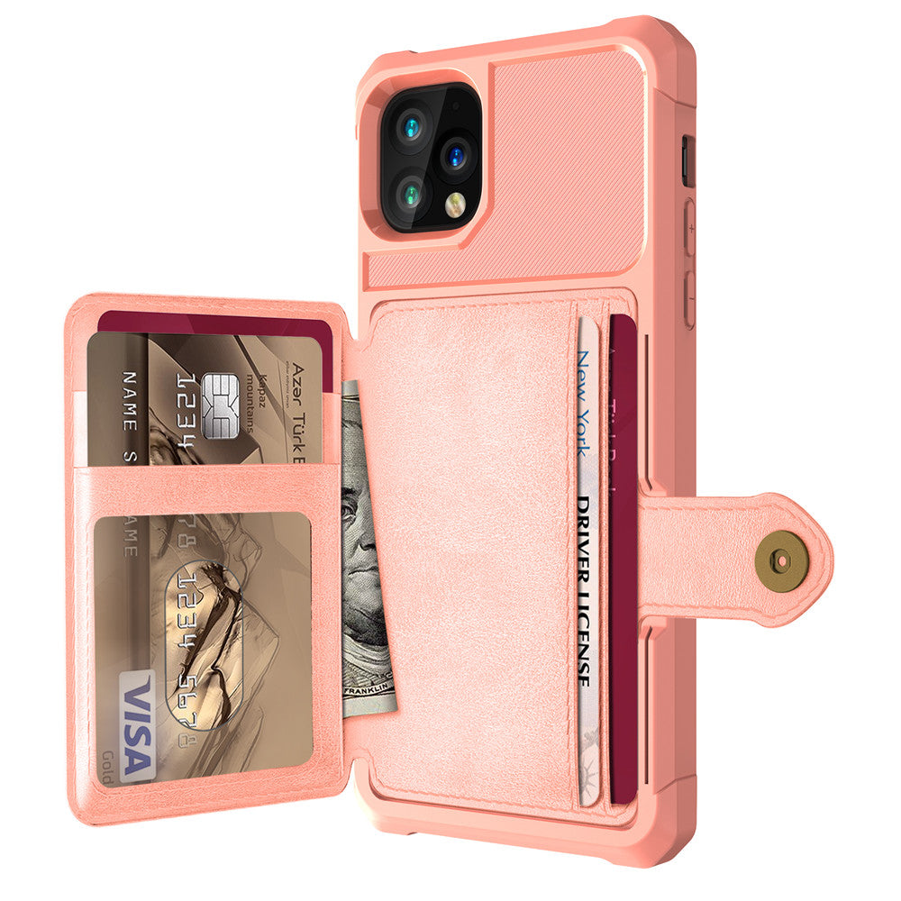 Card wallet holder phone case with slim card slot and protective phone cover in a compact design