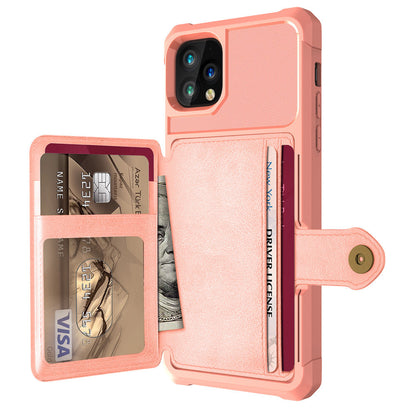 Card wallet holder phone case with slim card slot and protective phone cover in a compact design