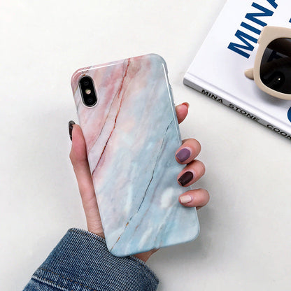 Smooth marbled silicone soft case compatible with Apple iPhone 11 Pro Max