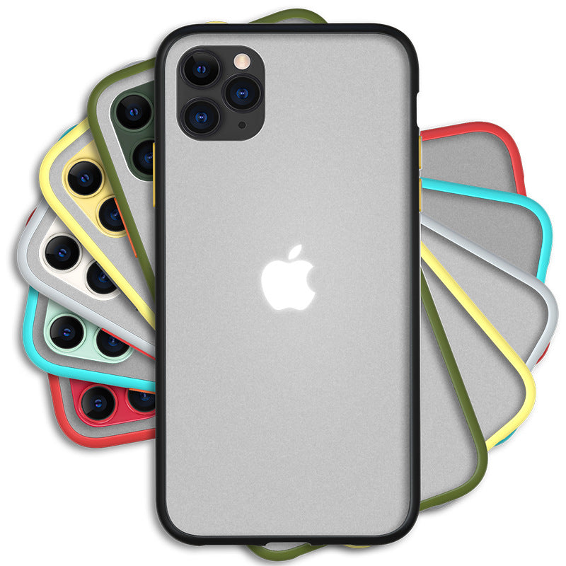 Transparent color contrast iPhone case compatible with Apple