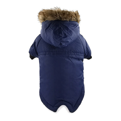 Dog winter thickened warmth cotton coat jacket in a close-up product view