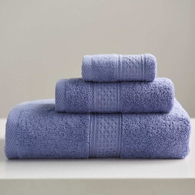 Minimalist square pure cotton bath towel set in neutral tones
