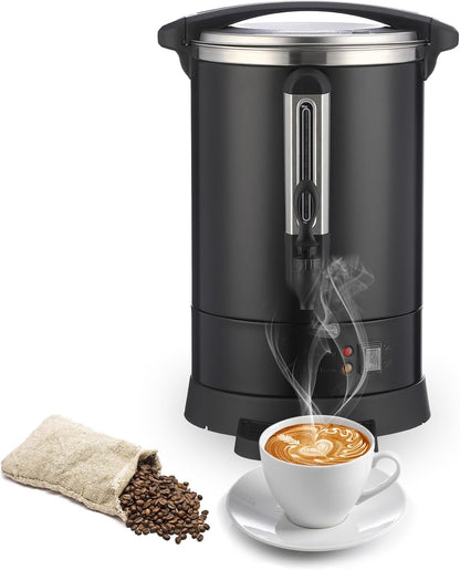 GarveeHome 120 Cups Coffee Urn18L/4.8 Gallon Double Wall Commerical Coffee Maker for Buffet Catering Wedding GatheringLarge Capacity Hot Coffee DispenserStainless Steel Hot Water Urn