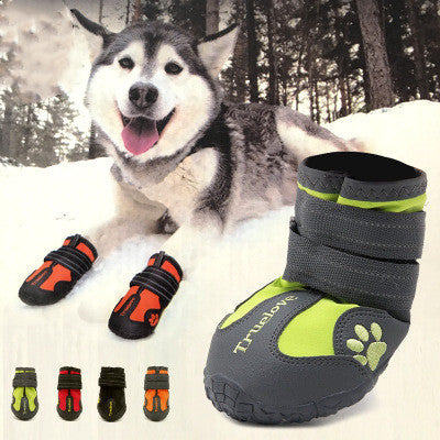Big Dog Shoes non-slip dog boots for pets, durable paw protection footwear in black quartet set