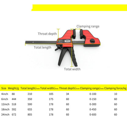 Woodworking clamp by My Store, compact metal clamp with adjustable screw handle