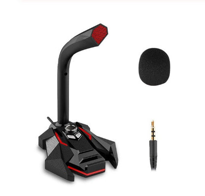 Wired computer microphone with compact desktop design