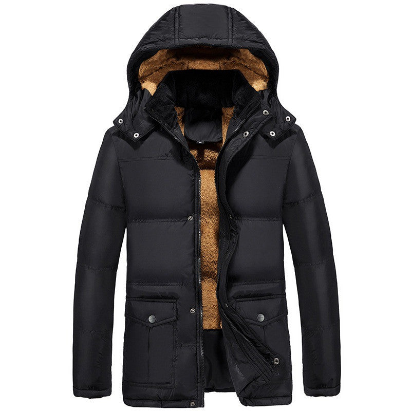 Men’s winter velvet padded jacket in a warm, quilted design by My Store
