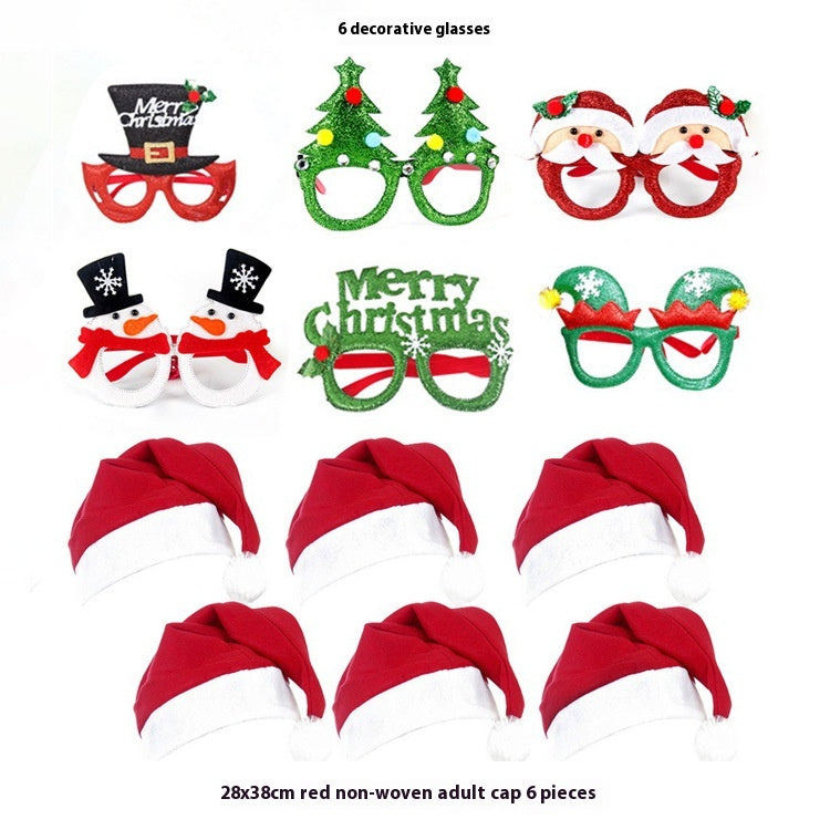 Christmas decorations glasses suit with festive holiday-themed frame and colorful ornament details