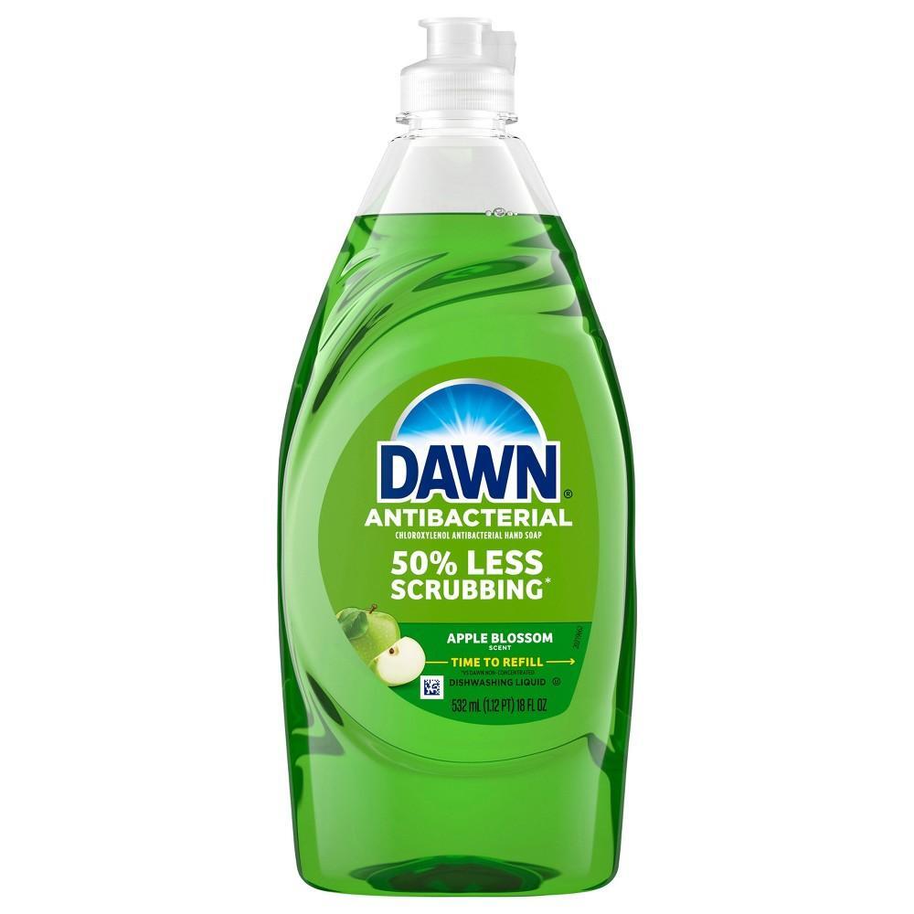 Dawn Ultra Antibacterial Dishwashing Liquid Dish Soap - Apple Blossom Scent, 18 Fl Oz