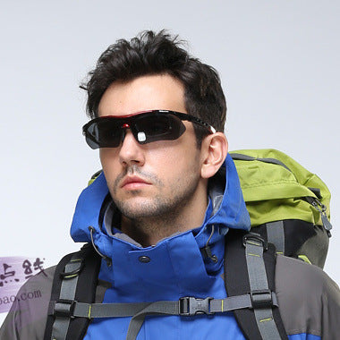 Polarized myopia cycling sunglasses with bicycle gear box for outdoor sports riding