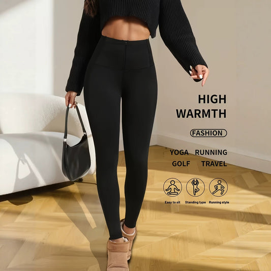 Women's zip-front tummy-control shark pants in a fitted design