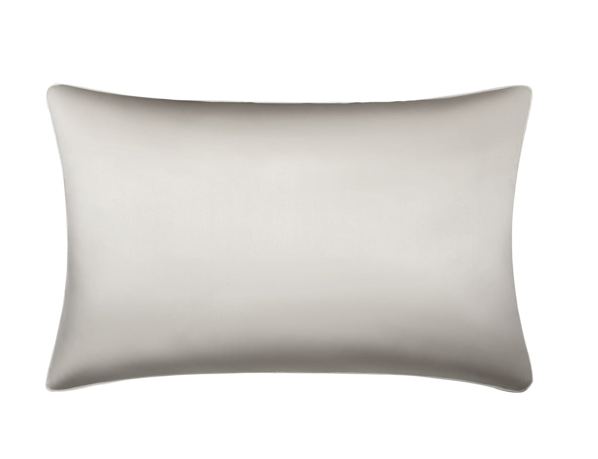 White pure silk pillowcase, real natural silk bedding cover close-up
