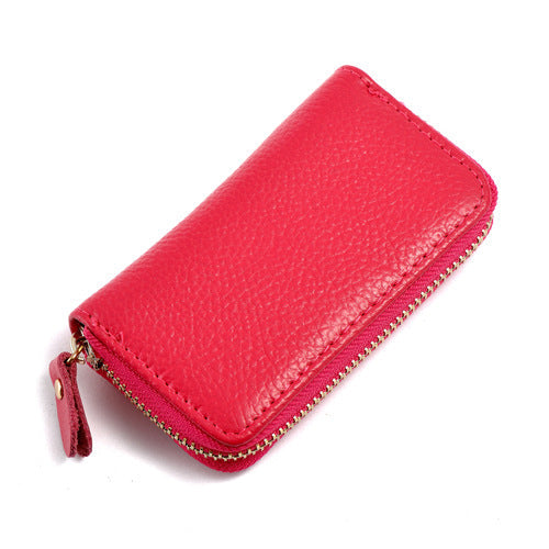 Leather men's card holder and car key case in compact black wallet design
