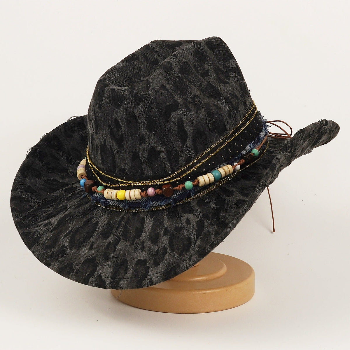 Women's wool leopard-print ethnic-style hat by My Store