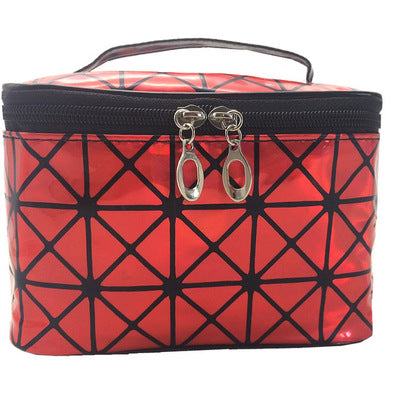 3D laser cosmetic bag with iridescent textured finish by My Store